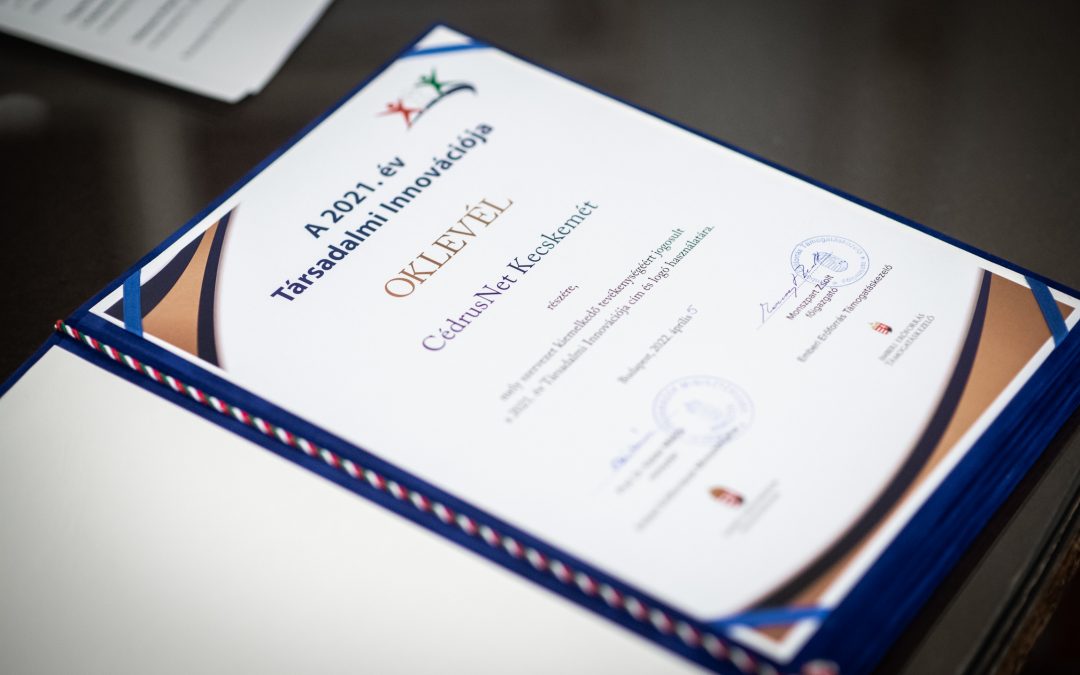 2021. év Társadalmi Innovációja cím birtokosa a CédrusNet Kecskemét Program